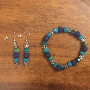 Handmade bracelet and earrings